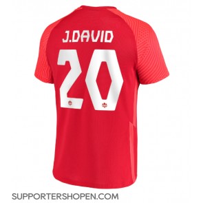 Kanada Jonathan David #20 Hemma Matchtröja VM 2022 Kortärmad